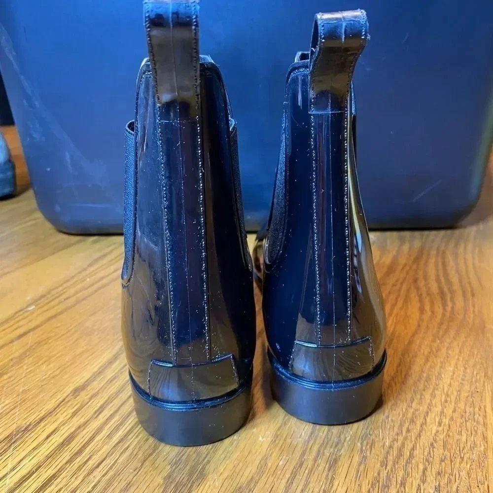 Storm By Cougar Black Waterproof Chelsea Rain Boot Size 8